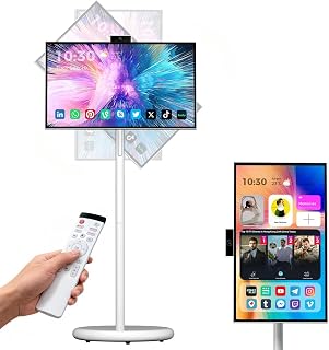 Compare VLH Smart Portable TV On Wheels, 27'' Cordless Rolling TV with WiFi 1080P 6+128GB Android 15, Touch Screen Monitor, BuiltIn 27000mAh Battery Powered, Portable Television with Wireless at KSA Price