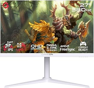 Compare GAMEON Arctic Pro Series 27" QHD 2560x1440 Gaming Monitor – 380Hz Supports 360300280240165144Hz Fast IPS, 0.5ms MPRT, HDMI 2.1, FreeSync Premium, GSync, PS5 Compatible at KSA Price