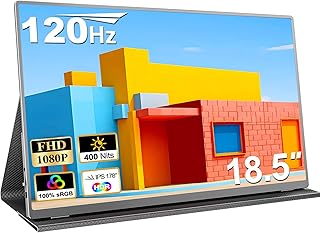 Compare 18.5" Large Portable Monitor for Laptop, 1080P FHD 120Hz 125% Srgb UsbC Hdmi Travel, Mac, Pc, Xbox, PS45, Switch, Screen with Smart Cover, Compatible Vesa at KSA Price