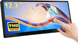 Compare wisecoco 12.3" IPS Touch Monitor 1920x720 Resolution Stretched Bar LCD CNC Housing Mini Portable Secondary Display HDMI for Laptop PC Temperature Monitoring Aida at KSA Price