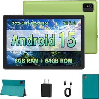 Compare 10 inch Tablet  Android 15 Tablet for Adults  GMS Certified Google Tablet Computer with HD IPS Touch Display, OctaCore, 8GB RAM 64GB ROM 512GB, WiFi 6 2.4G + 5G, Dual Camera, 5000mAh  Green at KSA Price