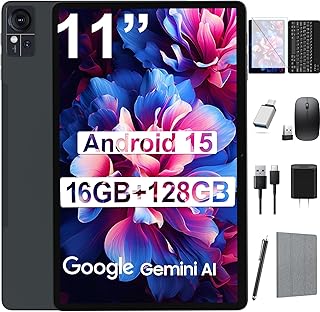 Compare 2026 Release 11 inch Tablet, Android 15 Tablets with Keyboard, 168+8GB RAM 128GB ROM 1TB Expand, 2.4G5G WiFi Tablet with BT 5.0, 13MP Camera, OctaCore, 8000mAh, GPS, 11" Big Incell ScreenGray at KSA Price