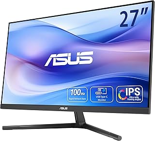 Compare ASUS 27” 1080P Eye Care Monitor VU279CFEB  Full HD, IPS, 100Hz, AdaptiveSync, USBC, Ambient Light Sensor, Height Adjustable, Cable Clip, EyeCare+ Technology, 3 Year Warranty, Quiet Blue Color at KSA Price