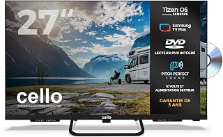 Compare Cello CTRAV27TZF 27 Inch Smart LED 12V Traveller TVDVD with Tizen OS by Samsung, Pitch Perfect Speaker, Bluetooth, Ideal TV for Motorhome, Triple Tuner at KSA Price