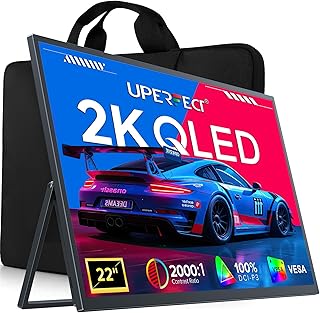 Compare UPERFECT 22" 2K Portable Monitor wVESA & 180°Adjustable Stand, 2560 * 1440 QHD FreeSync IPS HDR Large Gaming Display, USBC HDMI Travel Second Monitor for Laptop Switch Phone at KSA Price