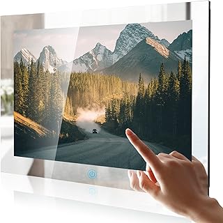 Compare Haocrown 22 Inch Touchscreen Bathroom TV Waterproof Smart Mirror Television for Shower Full HD 1080P Builtin Freeview Satellite Tuners WiFi Bluetooth RAM 4GB ROM 64GB Full Screen Touch at KSA Price