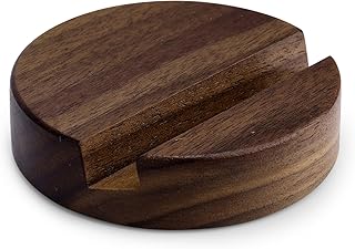Compare Gosknor Wooden Phone Stand, Single Lock Round Phone Holder Portable Mobile Phone Stand Countertop Table Desk Mobile Phone Organizer for Kitchen Bathroom Office Accessories at KSA Price