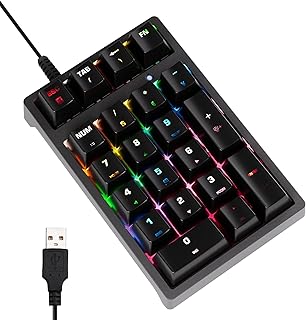 Mechanical USB Wired Numeric Keypad with Blue LED…
