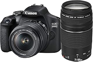 Compare Canon EOS 2000D with EFS 1855mm IS, Lens and EF 75300mm black KSA version with official warranty at KSA Price