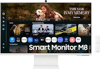 Compare Samsung 32" Smart Monitor M8 M80F, 4K UHD 3840 x 2160, 60Hz, WiFi, Bluetooth, USBC Charging, White, LS32FM801UMXUE at KSA Price