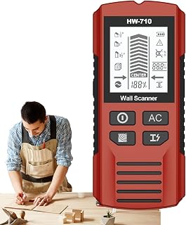 Compare 5in1 Stud Finder Wall Scanner with LCD Display & Audio Alarm, Detects Wood, Metal, AC Wires, Pipes, EdgeCenter Precision Scanning for Electricians & DIYers, Red Battery Not Included at KSA Price