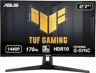 Compare ASUS TUF Gaming 27" 2K HDR Monitor VG27AQ1A  QHD 2560 x 1440, IPS, 170Hz Supports 144Hz, 1ms, Extreme Low Motion Blur, Speaker, GSYNC Compatible, VESA Mountable, DisplayPort, HDMI at KSA Price