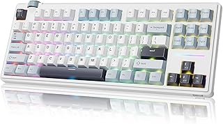 Compare Redragon K716 Wireless Mechanical Keyboard with Knob, Gasket Gaming Keyboard in TKL Layout, Hot swap PreLubed Switches, RGB Backlight, for PCMac White at KSA Price