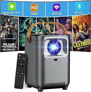 Compare Mini Projector For Home Theater, HD 1080P 5G WiFi Bluetooth Projector For Outdoor Movies, 4K Supported, Android TV 10.0, 200" Display Portable جهاز عرض فيديو منزلي Compatible With iOSAndroid at KSA Price