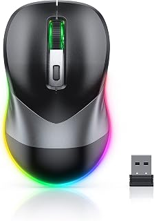 Compare PEIOUS Wireless Mouse, Jiggler Mouse for Laptop  LED Mouse Rechargeable Computer Mice Mouse Mover Undetectable Random Movement with OnOff Button Keeps Computer Awake  Black&Grey at KSA Price