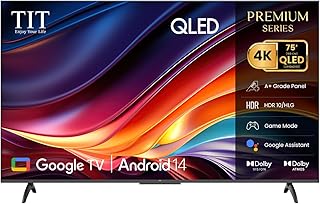 Compare TIT 55Inch 4K QLED Smart TV | Google TV Android 14 | Dolby Vision + HDR10HLG | HSR 60Hz Game Mode | Dolby Audio | 3× HDMI ARC | WiFi + Bluetooth | Black | Model TI55QG2025 at KSA Price