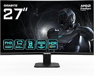 Compare Gigabyte GS27FC2 27" FHD Curved Gaming Monitor  1920 x 1080, 240Hz, 1, 350 cdm², HDR Ready, HDMI 2.0, DisplayPort 1.4 at KSA Price