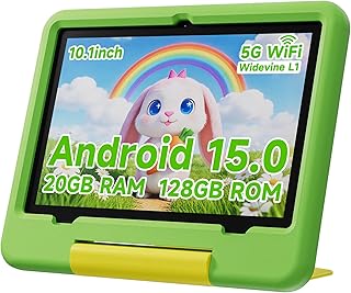 Compare Tablet for Kids with EVA Protective Case, Android 15.0 Toddler Tab PC 10.1Inch RAM 20GB4+16Expand + ROM 128GB IPS 800 * 1280 5.0Bluetooth Green at KSA Price