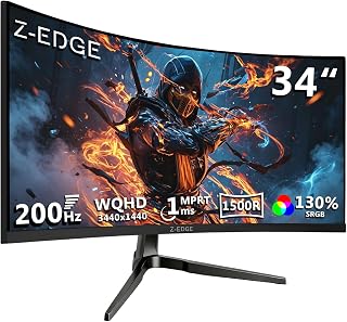 Compare ZEdge Gaming Monitor 34'', 165HzDP 100HzHDMI, 1ms MPRT, UWQHD3440x1440, LED Screen 21:9, 300 cdm², FreeSync, HDMI*2 & DP*2, VA R1500, HDR, Builtin Speakers*2, Height Adjustable at KSA Price