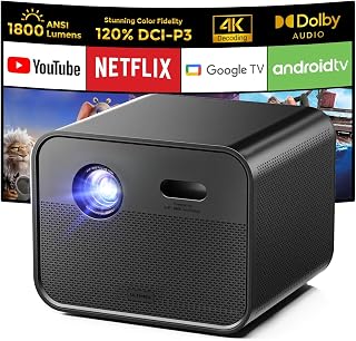 Compare ULTIMEA 4K DLP Smart Projector for Home, 1800 ANSI Lumens Projector Native 1080P, Builtin Apps, AI Auto Focus & 6D Keystone, Projector with WiFi & BT, 300” Home Theater Movie Projector Poseidon E100 at KSA Price
