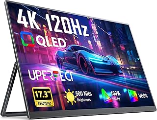 Compare UPERFECT Portable Monitor 4K 120HZ 17.3" | 0.1ms Gaming Monitor, 500 Nits | 3840*2160 UHD |100�IP3 | Fast IPS | USBC & HDMI | VESA & Kickstand | Travel Screen for Laptop, Computer, Game Consoles at KSA Price