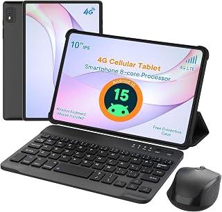 Compare 10.1" Android 15 Tablet with 4G LTE & WiFi Calling – Helio G80 OctaCore, 4GB+8GB RAM, 64GB+2TB Expandable Storage, 5000mAh Battery, GPS, DualBand WiFi, Bluetooth 5.0 – Includes Case & Accessories at KSA Price