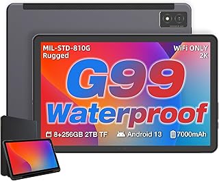 Compare AGM PAD P1 Rugged Android Tablet with Case, 10.36inch 120Hz FHD 2K Display, Waterproof & DropProof & Dustproof, MTK G99, Android 13.0, Dual Box Stereo Speakers, 7000mAh, 8GB+256GBTF 2TB, GPS, WiFi at KSA Price