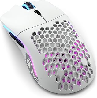 Compare Glorious Gaming Model O Minus Wireless Gaming Mouse  65g Superlight Honeycomb Design, RGB, Ambidextrous, Lag Free 2.4Ghz Wireless, Up To 71 Hours Battery  Matte White at KSA Price