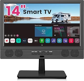 Compare 14 Inch Smart TV,Small Television with HDMI Input,Builtin Digital TunerUSBSupports WallMountedfor Bedroom,Kitchen,RV  Includes Remote ControlBlack at KSA Price