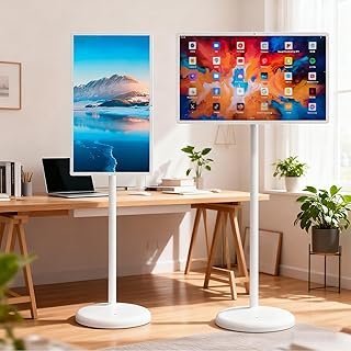 Portable Smart Tv With Touchscreen Display, Wheels…