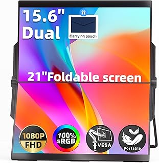 Ingnok 15.6" Dual Monitor, FHD 1080P 100%…