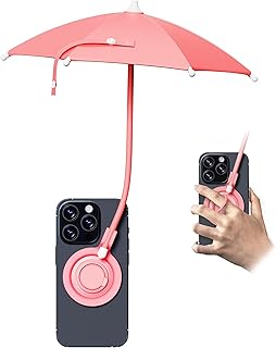 Magnetic Phone Umbrella with Flexible Shaft, Foldable…