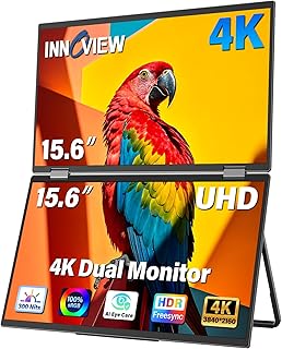 InnoView 15.6 inch Dual Portable Monitor 4K 3840x2160…