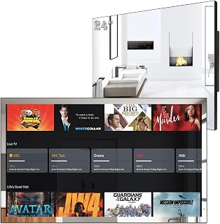 Compare Soulaca 23.8 24 inches Smart webOS Mirror TV for Bathroom Waterproof WiFi Bluetooth ATSC Tuner Voice Control Builtin Alexa AI WiFi Capacity New Model at KSA Price