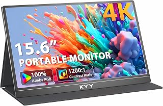 Compare KYY 4K Portable Monitor – 15.6" UHD IPS Travel Display, Slim & Lightweight Design, HDMI & USBC Inputs, Perfect for PS5, Xbox, Switch, Laptops, Phones, and OnTheGo Professionals, K5 at KSA Price