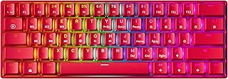 Compare GK61 Mechanical Gaming Keyboard  61 Keys Multi Color RGB Illuminated LED Backlit Wired Programmable for PCMac Gamer Gateron Optical Silver, Red at KSA Price