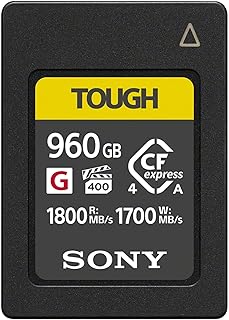 Compare Sony 960GB Tough CFexpress Type A Flash Memory Card | VPG400 High Speed G Series with Video Performance Guarantee Read Speed 1800MBs, Write Speed 1700MBs  CEAG960T at KSA Price