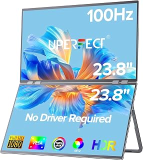 UPERFECT Delta 23.8 Inch 100 Hz Portable Dual Monitor…