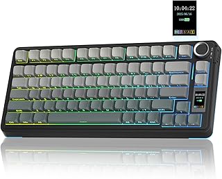 Compare AULA S75 PRO Wireless Mechanical Keyboard with Screen&Knob, TriMode Hot Swappable Gaming Keyboard 75%, Prelubed Switches, RGB Backlit, Side Printed PBT Keycaps, Creamy Sounding Computer Keyboards at KSA Price