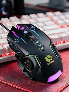 Wired Gaming Mouse,RGB Backlit 6‑Button Mecha Ergonomic…