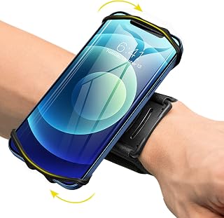 Compare VUP Wristband Phone Holder, 360° Rotatable Forearm Armband for iPhone 151413Pro MaxProMini1211SE 2020XsXRX87Plus, Fits All 46.7 Inch Smartphones BlackSmall at KSA Price
