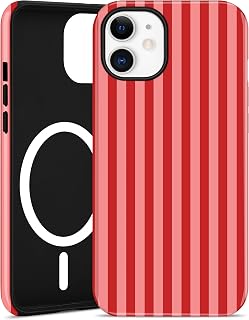 Jusy Magnetic Striped Case for iPhone 11, Red…