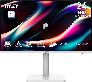 Compare msi PRO MAX 271PHW E14 27inch IPS 1920 x1440FHD Hub Computer Monitor, 144Hz, FreeSync,HDR Ready, HDMI, DisplayPort,65W Type C, ΔE < 2, Height Adjustable, Circular Polarizer, Speaker, White at KSA Price