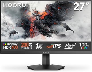 KOORUI Gaming Monitor, 27" 200Hz 1ms Fast…