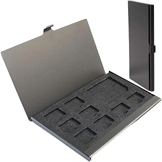 Compare PCTC Aluminum Memory Card Case Storage Box for SD Micro SD MMC TF Card Holder Case Hold 9 Slots at KSA Price