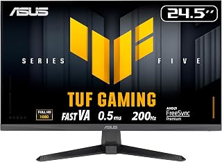 Compare ASUS TUF Gaming VG257Q5A 24.5" Full HD Monitor 200Hz, ELMB Sync, 0.5ms Response Time, FreeSync Premium, 1920 x 1080, Gaming AI, Speaker, DisplayPort 1.4, 2x HDMI 2.0 at KSA Price