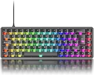 Compare Akko MOD68 HE 8K Rapid Trigger Keyboard, CNC Machined Aluminium, Hall Effect Keyboard, 65% ISOFR AZERTY Layout, RT 0.005mm, Cherry Profile Keycaps Black Transparent, AstroAim Magnetic Switch at KSA Price