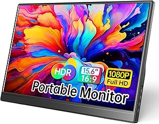 Portable Monitor 15.6 Inch 1080P USB-C HDMI Ultra-Slim…