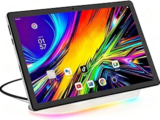 Compare Latest 2025 Upgraded Android Tablet 10.1 Inch with IPS HD Touch Screen, Dual Camera, 64GB Storage 1TB Expansion, 8 in 1 Tablets Kit with Keyboard, Protective Case, Mouse, Stylus, BT 5.4, WiFi 6 at KSA Price