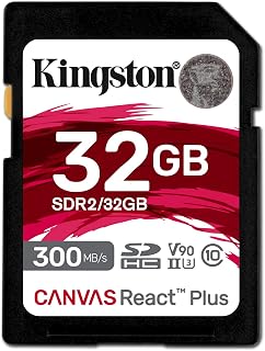 Compare Kingston Canvas React Plus 32GB SD Card | SDHC UHSII | 300R260W U3 V90 | Full HD4K8K | SDR232GB at KSA Price